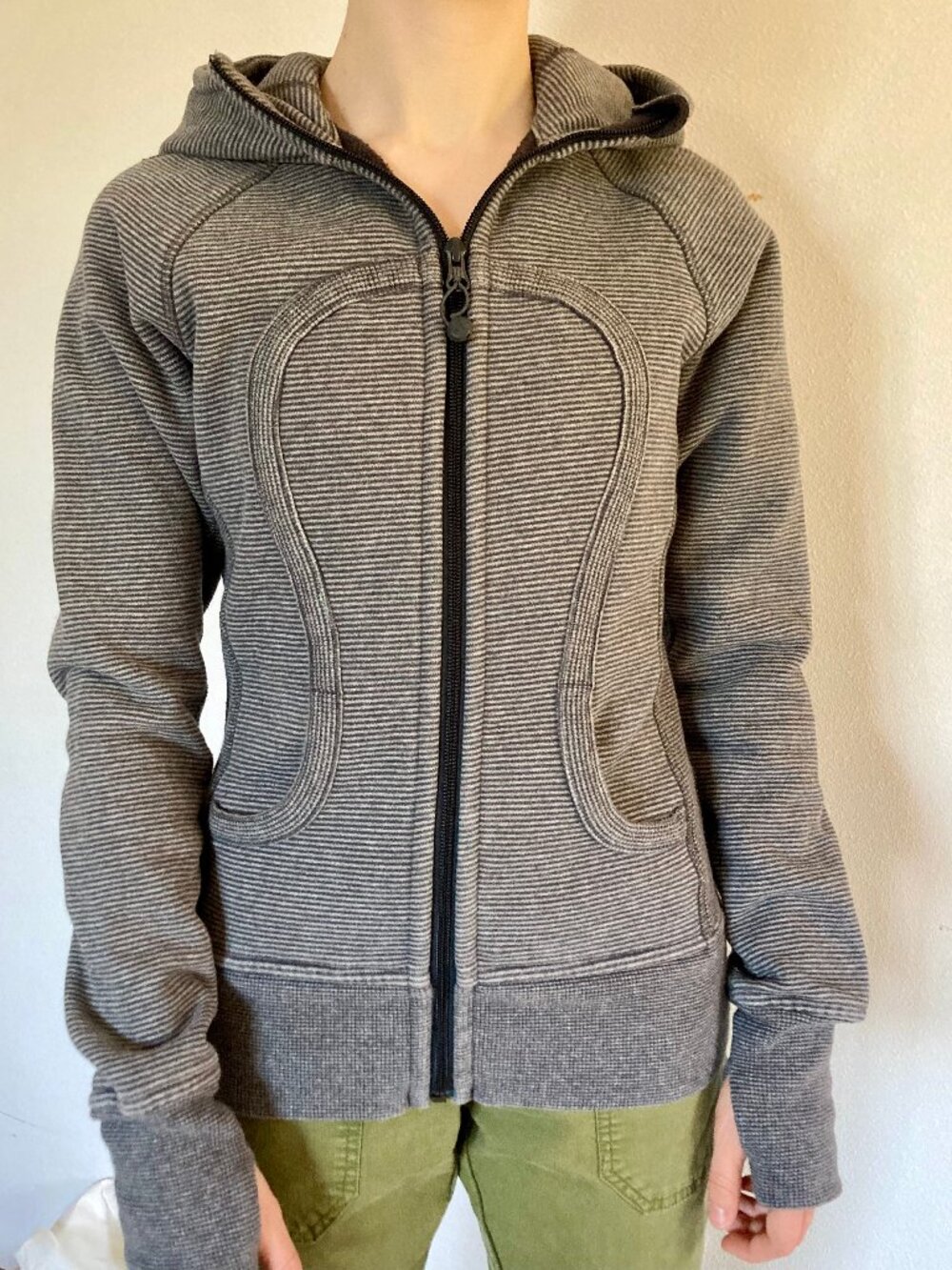 lululemon gray stripe scuba hoodie